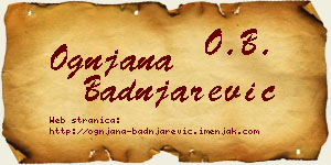 Ognjana Badnjarević vizit kartica